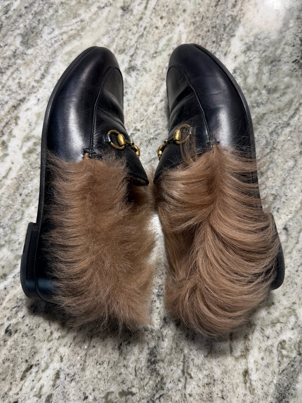 Gucci Jordaan Horsebit Shearling Loafer Jordaan Loafers 36.5